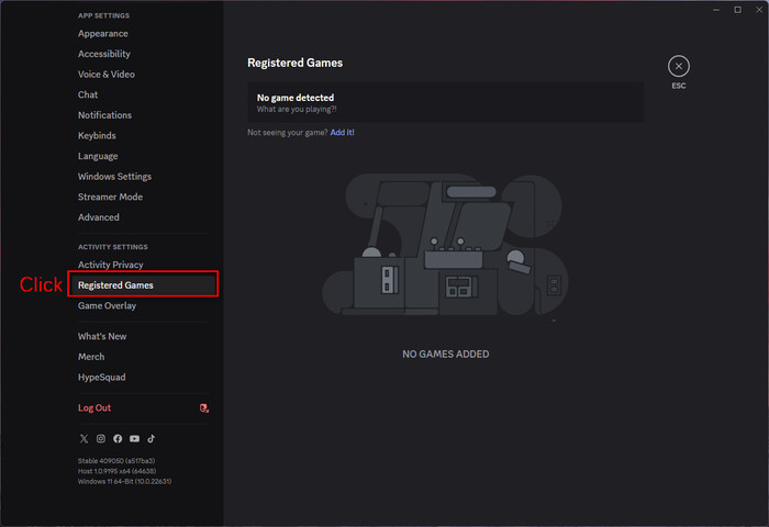 click Registered Games