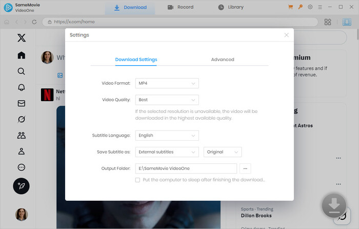 customize output setings