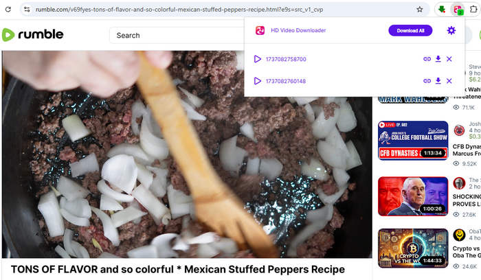 rumble downloader extension: hd video downloader