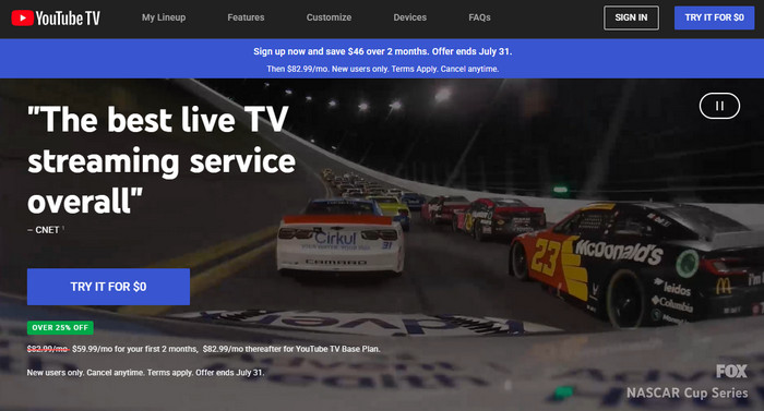M4uHD alternative YouTube TV