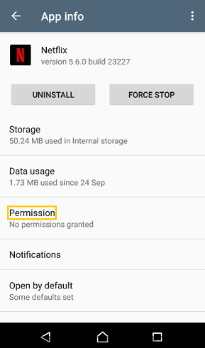netflix storage permission