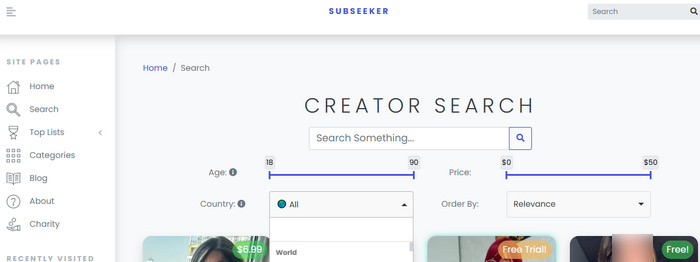 subseeker search onlyfans creators