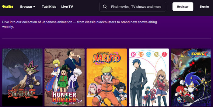 hianime alternatives tubitv