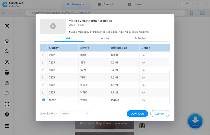  download instagram audio