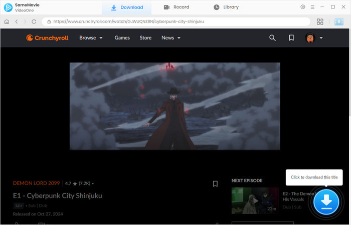 search a dubbed anime on crunchyroll